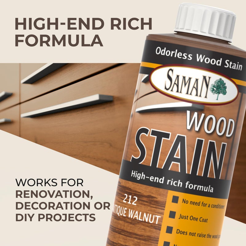 SamaN Interior Water Based Wood Stain - Natural Stain for Furniture, Moldings, Wood Paneling, Cabinets (Azure TEW-106-12, 12 oz) - Image 2